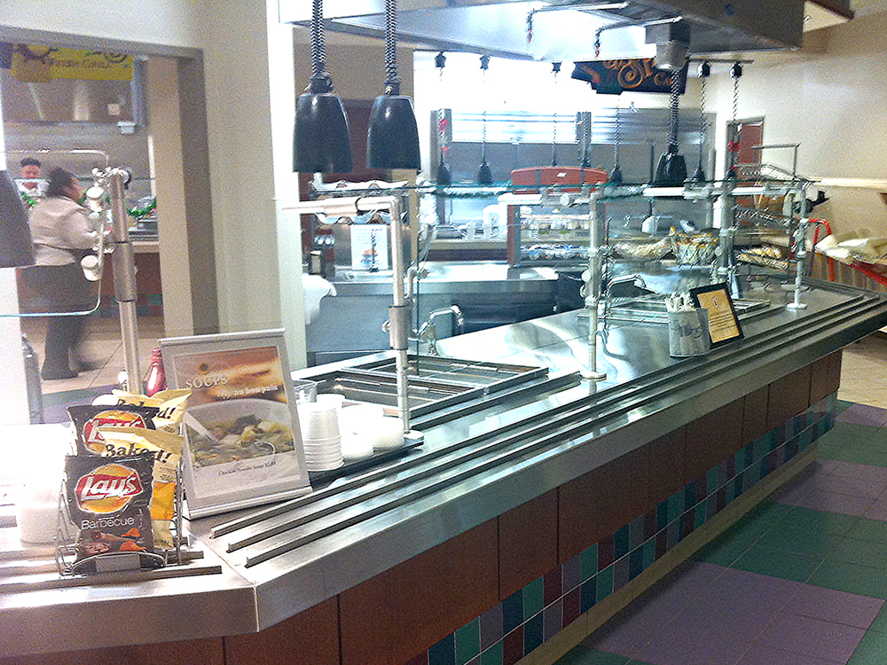 Commercial Serving Counter, Dish Tables Stainless Steel Sink Bowls, Splash Guards